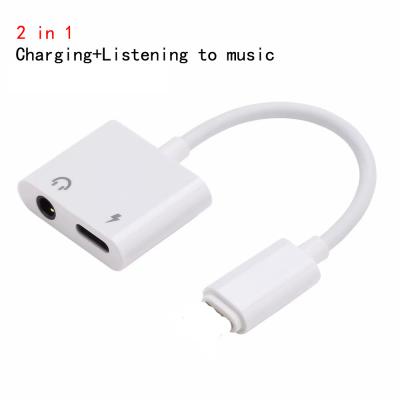 China Mobile Phone 2 in 1 3.5mm Jack Audio Headphone Earphone USB Charger Splitter Adapter Charging Audio Converter for sale