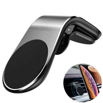 China Adjustable Universal L Type Clip Mobile Holder Magnetic Air Vent Cell Phone Holder Car Phone Mount for sale