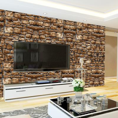 China Modern 3D Wallpaper Rolls Adhesive Diy TV Backsplash Furniture Sticker Brick Wallpaper for sale