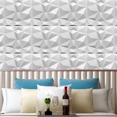 China Decorative Pvc Sheet Papel De Parede Panel Ceiling Panels Modern Wallpaper Style Matt White Textured Design Board for sale