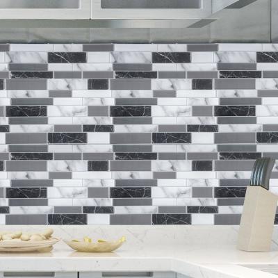 China Subterranean Sora 12Inch Modern High Quality Beige Black Peel And Stick Mosaic Sticker On Tiles for sale