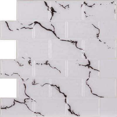 China 3D Waterproof Marble Wallpaper Papel Adhesive Tapiz Para Cocina De Brick Modern Bathroom Wallpaper for sale