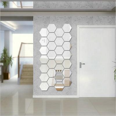 China Modern 3D Wallpaper Acrylic Waterproof Geometric Mirror Bathroom Factory Price Adhesive Sticker For Home Decorative for sale