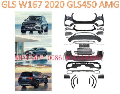 China The same as original REAR BUMPER SIDE GRILL FRONT BUMPER kits body GRILL OVERRIDE HEADLAMP for benz w167 GLS 2020 2019 2018 2021 2022 2023 for sale