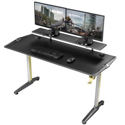 China Other Duty Eco-Friendly Carbon Fiber Top Eureka Ergonomic Appeal I Shape Desktop Gaming Table With RGB LED Light for sale