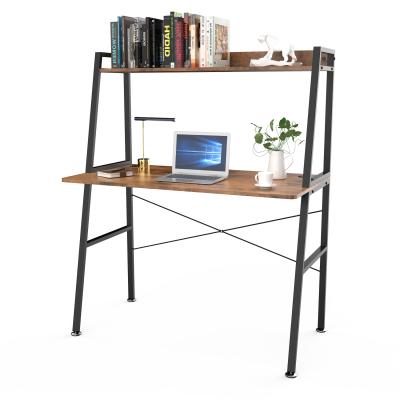 China Removable Cover Easy Assemble Cheap Vintage Brown Ladder Storage Stylish Personal Computer Table For Sale for sale