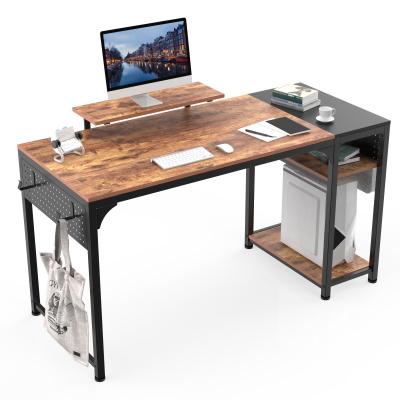 China Eureka Ergonomic Rustic Reclaimed Wood Adjustable (Height) And Steel Metal Computer Desk Table for sale