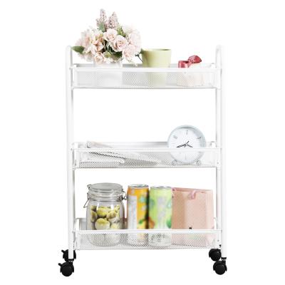 China New Eureka Strong Ergonomic Metal Serving Cart Heavy Duty Rolling Kitchen Wearability Storage Cart General Purpose Hand Trucks for sale