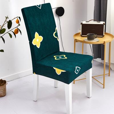 China Modern high quality milk silk printed chair covers spandex chair cover for dining living room for sale