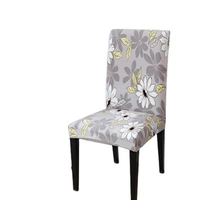 China Spandex Elastic Soft Fit Stretch Short Dining Chair Covers Printed Pattern Chair Seat Protector Slipcover For Home Party for sale