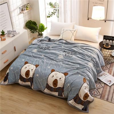 China Amazon Anti-Static Hot Selling Super Thick Flannel Printed Soft Warm Sherpa Fleece Custom Made Comforter Covers For Winter for sale