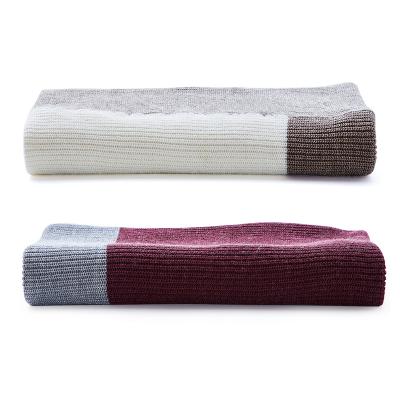 China Designer Luxury Modern Soft Light Weight High Quality Warm Anti-Static Wool Blend Knitted Comfortable Custom Stretch Wool Throw Blanket for sale