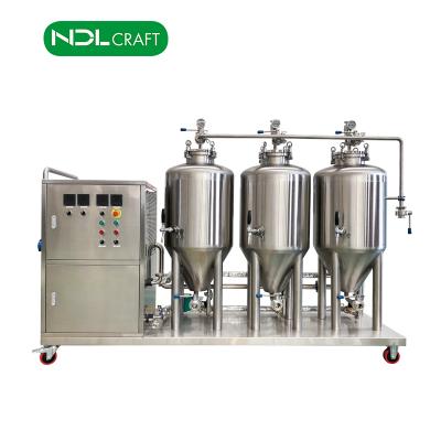 China Hotels 50l 60l 100l 120l mini conical beer fermenter tank with cooling jacket for sale