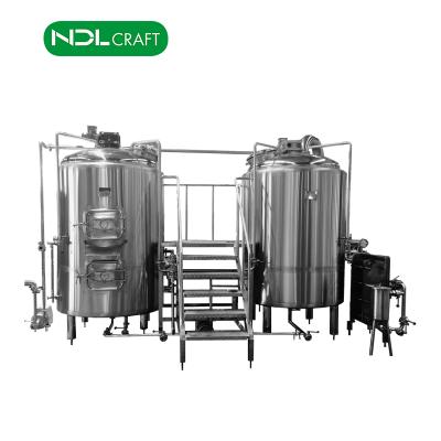 China Hotels 2 Tanks 3 Vessles 1000L Beer Brewery Brewing Equipment for sale