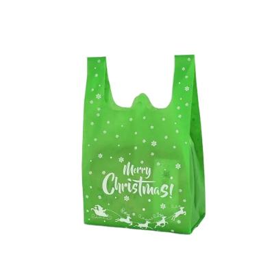 China Christmas Eco-friendly Pattern Logo Foldable Shopping Bag Multicolor Custom Grocery Pouch Eco-friendly Non-woven Bag for sale