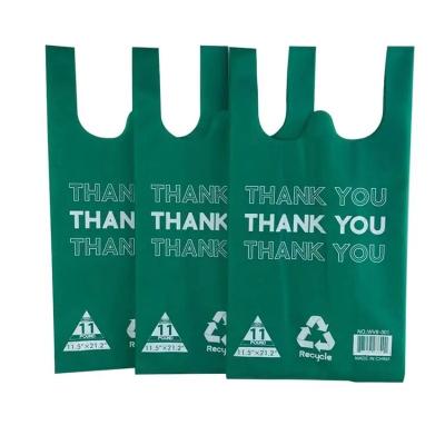 China Custom Print Logo Foldable Supermarket Lifestyle Bag Vest Shopping Bag Eco-friendly Nonwoven Pouch Eco-friendly for sale