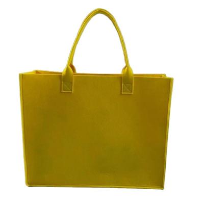 China Eco-friendly Fashion Ladies Makeup Storage Felt Tote Bag Custom Printing Felt Shopping Bags For Grocery for sale