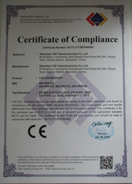 CE - Shenzhen GIP Optoelectronics Co., Ltd.