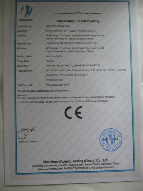 CE - Shenzhen GIP Optoelectronics Co., Ltd.