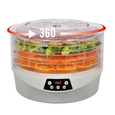 China 500W 5 Tray Big Space 48 Dial Special Dial Outdoor Home Timer 360C Rotating Fruit Food Food Dehydrator for sale