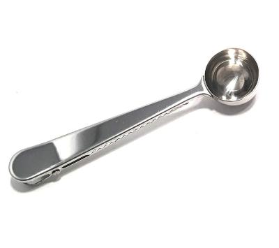 China Food Grade 304 Stainless Steel Ground Coffee Doser / Viable Scoop With Bag Clip for sale