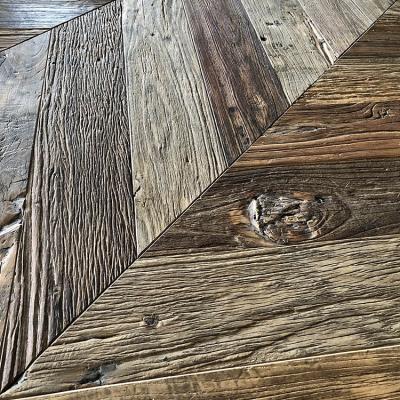 China High quality reclaimed elm wood fish bone and chevron engineered timber flooring for sale