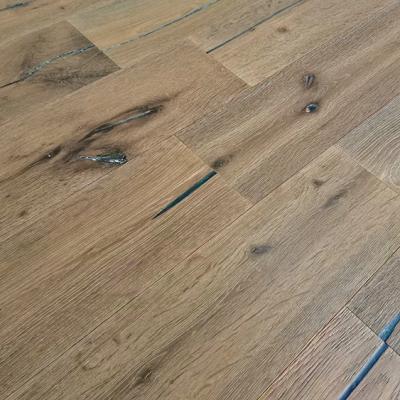 China Rustic Rustic Style And Smoked Oil Color Engineered Timber Timber Flooring Oak For Indoor for sale