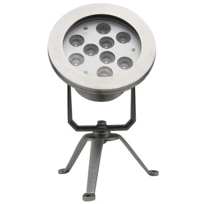 China LANDSCAPE IP68 9W 18W 27W 36W RGB LED Submersible Tripod Underwater Spot Lighting Waterpark LED Pond Light Spa Fountain Pool Spot Light for sale