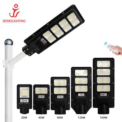 China High Quality ABS Ip65 Waterproof Outdoor ROAD 20w 40w 80w 120w 160w All In One Integrated Solar Led Street Light for sale