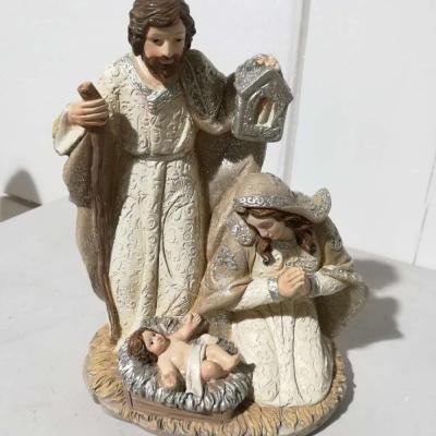 China Small Christian Religious Jesus Resin Nativity Cheap Europe Set Christmas Ornament for sale