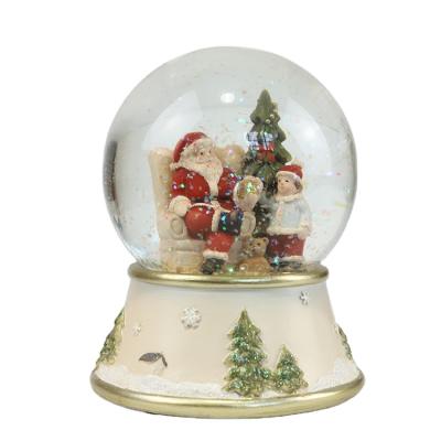 China Europe Poly Christmas Tree Decoration Water Crystal Ball Snow Globe Resin Home Decoration Gifts for sale