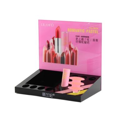 China For APEX Cosmetic Acrylic Lipstick Counter Display Stand Small Lipstick Holder Display Stand for sale