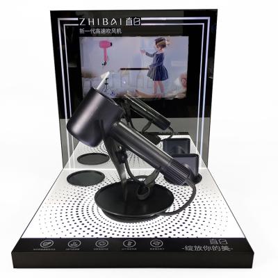 China For hair dryer APEX product promotion display stand LCD VCR hair dryer display stand for sale