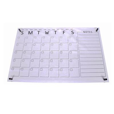 China APEX Factory Wholesale Wall Calendar Clear Acrylic Calendar With Pen for sale