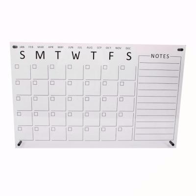 China Custom Clear Wall Calendar Apex School Office Home Use Clear Acrylic Weekly Wall Mounted Calendar for sale