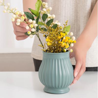 China Matt Glaze Surface Home Office Wedding Decor Shatterproof Flower Pots, Artificial Flower Plastic Pots, Unbreakable Flower Vase For Indoor for sale