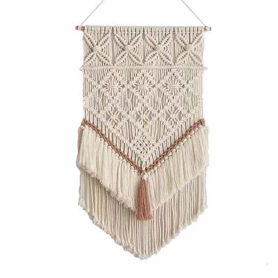 China Bohemian New Design Handmade Cotton Tapestry with Tassel Wall Hanging Ornaments Living Room Bohemian Bedroom Macrame Home Decorations for sale