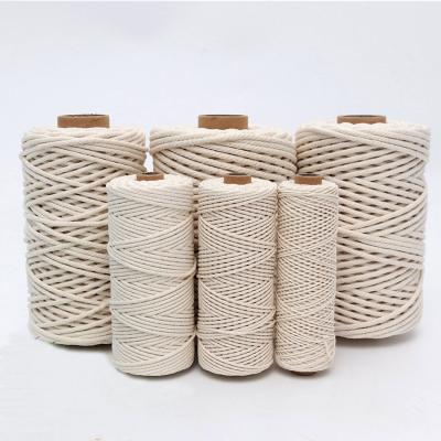 China Macrame Twisted Twine Cotton Rope Handmade Weave Cotton Rope Natural Craft Rope 2mm Beige Viable For DIY Party Wedding Decoration for sale