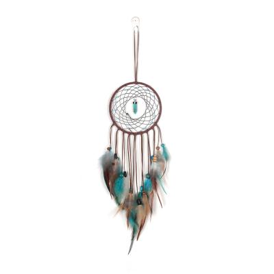 China Wholesale Bohemian Dream Catcher Feathers Tassel Ornament For Car Wall Hanging Decor DIY Dreamcatcher Wind Rings Pendant for sale