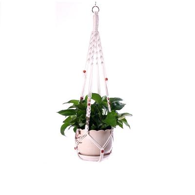 China Bohemian Macrame Baskets Cotton Rope Planter Baskets Flowerpot Basket Holder Handmade Indoor Hanging Garden Outdoor Decor for sale