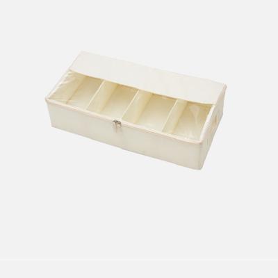 China Minimalist Oxford Cloth Under Bed Shoes Storage Boxes Containers High Heels Sports Sneakers Slippers Storage Bins With Sturdy Zipper for sale