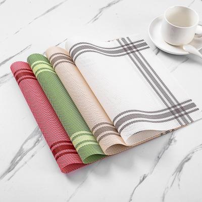 China Sustainable Non-Slip Washable PVC Placemats Mats Washable Placemats Table Mat Restaurant Disc Bowl Pad Coaster Stain-Resistant Dining Decor for sale