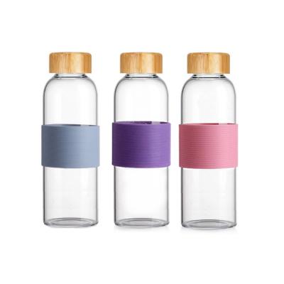 China 500ml Eco-Friendly Sustainable Glass Drink Bottle Durable Borosilicate Drink Bottle Glass for sale