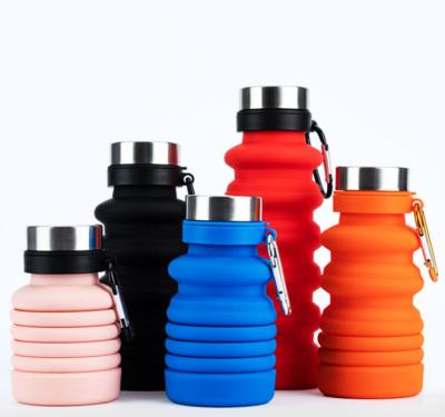 China Sustainable BPA Free Expandable Silicone Collapsible Travel Bottles Outdoor Collapsible Water Bottle for sale