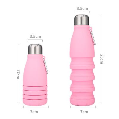 China Travel Viable Expandable Collapsible Outdoor Silicone Water Bottle BPA Silicone Collapsible Water Bottle Free for sale