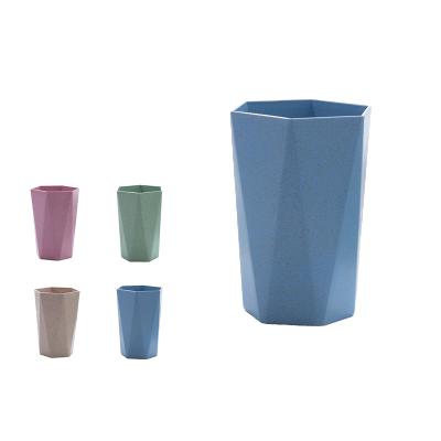 China Eco Friendly Sustainable Wheat Straw PP Toothbrush Cups BPA FREE Biodegradable Reusable Washing Cup for sale