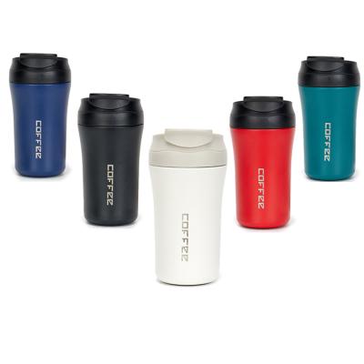 China Sustainable Double Wall Stainless Steel Mug Coffee Tumblers Travel Vacuum Insulated Coffee Tumbler With Straw for sale