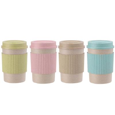 China 350/450/550ML Plastic Wheat Straw Cups Sustainable BPA FREE Eco Friendly Reusable Cups for sale