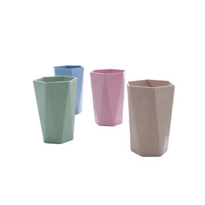 China Biodegradable Toothbrush Cup Wheat Sustainable Cup PP Straw Eco Friendly Biodegradable FREE Reusable Cup for sale