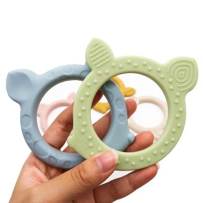 China Toy New Design Necklace Silicone Teether Bpa Soft Hanging Baby Silicone Teether Free Toy, Food Grade Baby Teether Silicone for sale